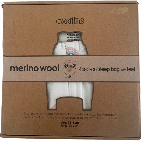 New in Box Woolino Merino Wool 4 Season Sleep Bag with Feet Sz 18-36 Months - Picture 2 of 8